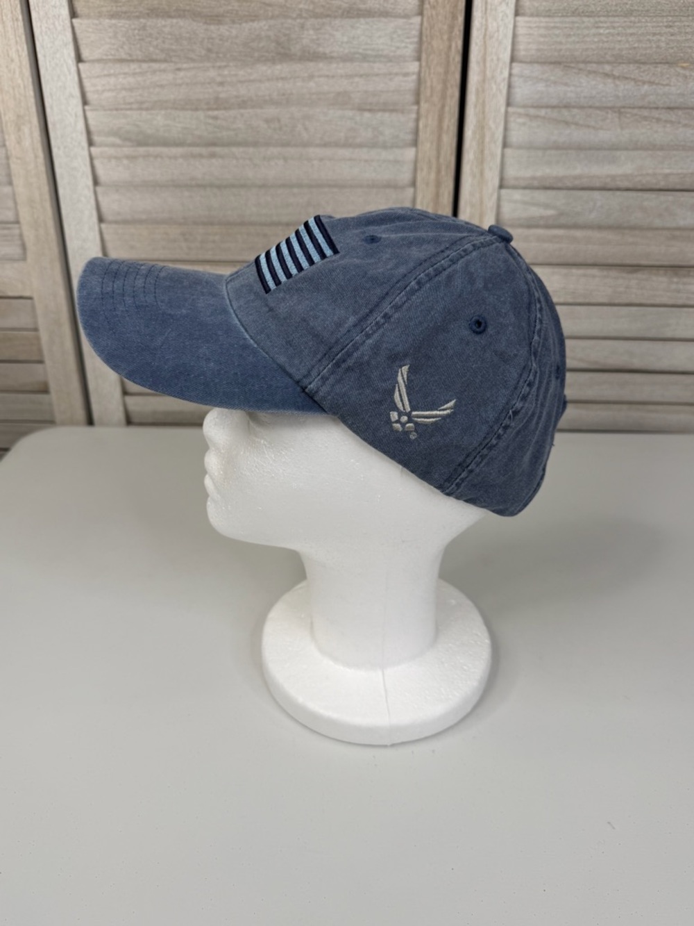 US AIR FORCE Dad Hat Blue Wash Embroidered Flag & Branch Logo Unisex-OS